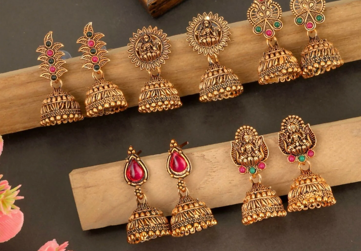 Jhumka set gold